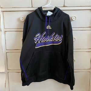 NWT Adidas Black and Purple Washington Huskies Hoodie